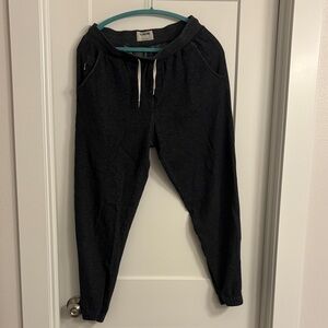 Linksoul Charcoal Joggers with Cream Drawstrings